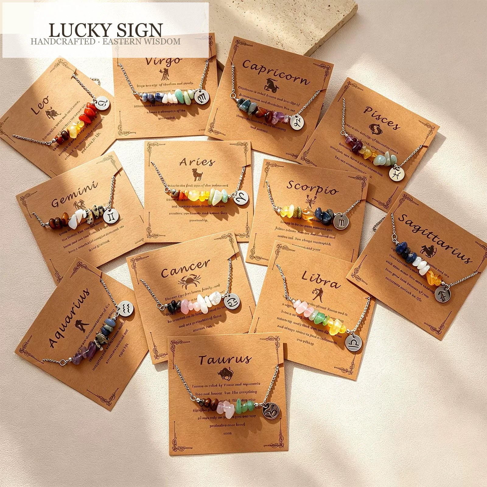 Zodiac Stone Charm Bracelet